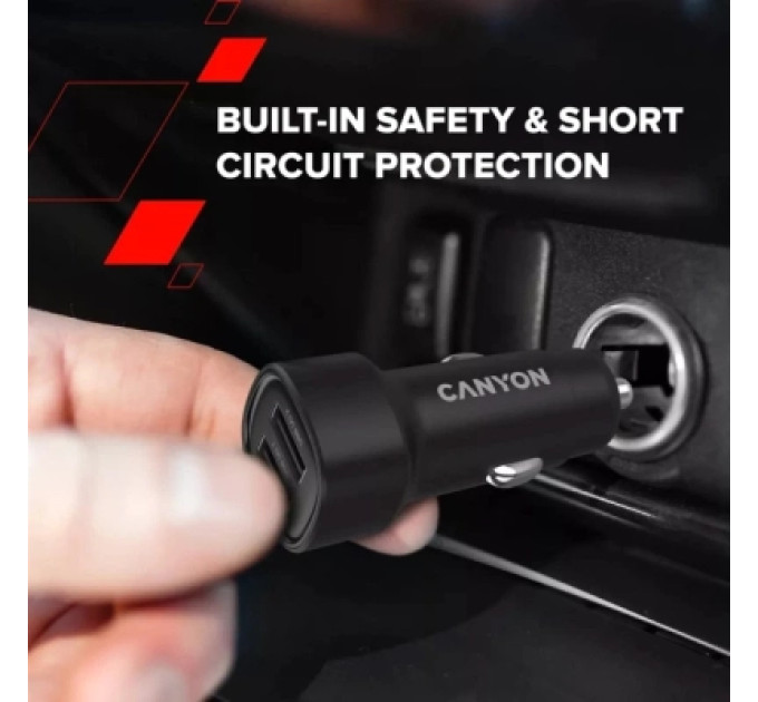 Canyon Зарядний пристрій Canyon 2xUSB 24W black (CNE-CCABR2AA)