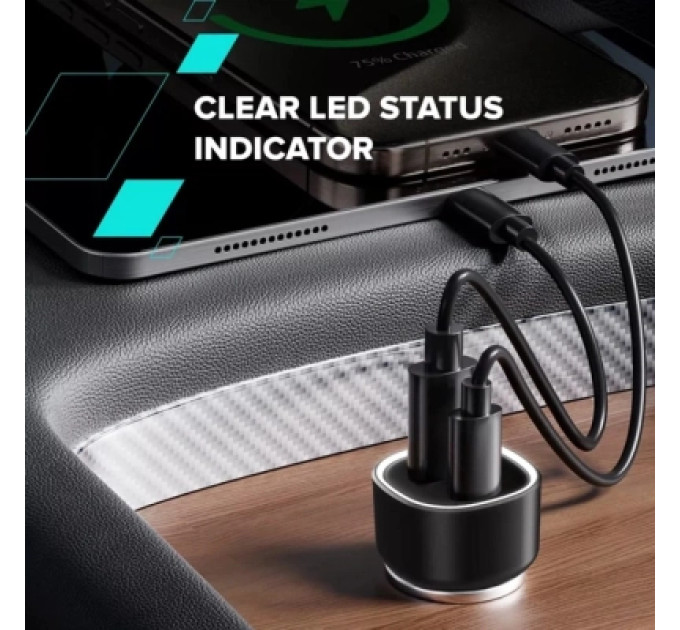 Canyon Зарядний пристрій Canyon 1xUSB + 1xUSB-C PD48W black (CNE-CCABR3AC)