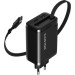 Canyon Зарядний пристрій Canyon 1xUSB-C PD65W + 1xUSB QC3.0 + cable USB-C to USB-C black (CNS-CURC65ACB)