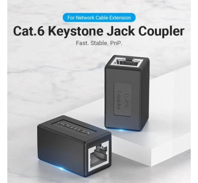 Vention Зрощувач Cat.6 FTP Keystone Jack Coupler Black VENTION (IPVB0)