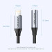 Vention Перехідник Cotton Braided Lightning Male to 3.5MM Earphone Jack Adapter 0.1M Gray Aluminum Alloy Type VENTION (BMBHA)