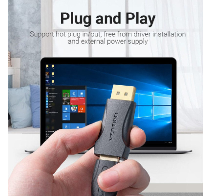Vention Перехідник DisplayPort Male to HDMI Female Adapter Black VENTION (HBOB0)