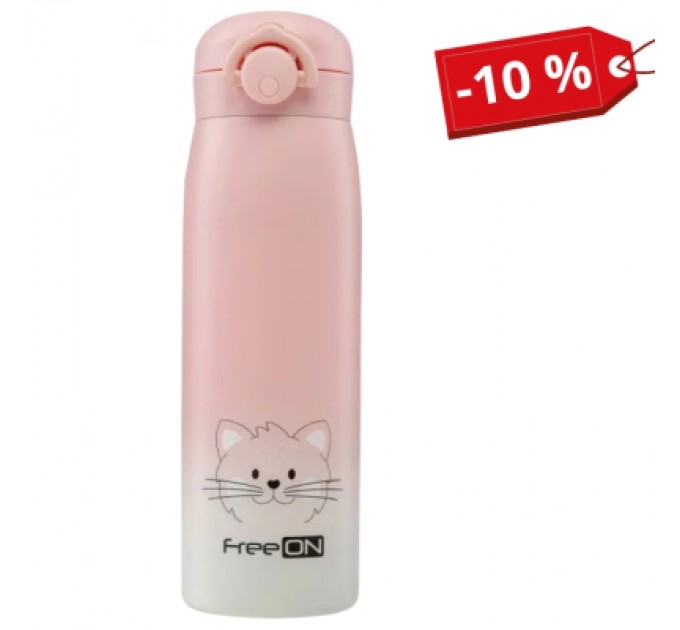 Поїльник-непроливайка FreeON термопляшка, рожева 480 мл (380692)