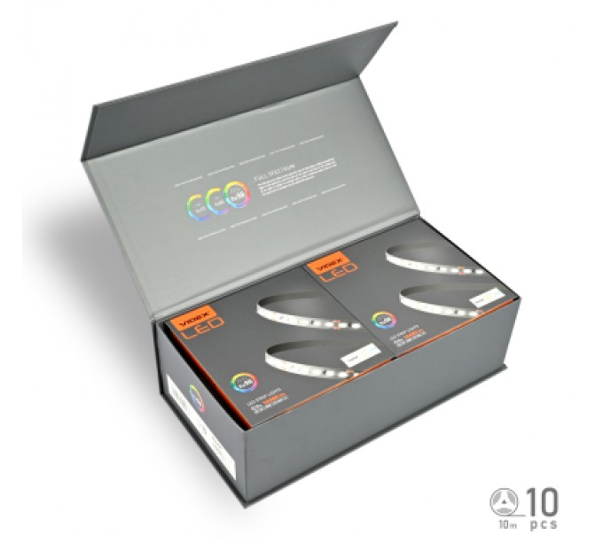 Світлодіодна стрічка Videx DC12V 120W 10M 6000K Ra98 IP20 (VL-LST28144-12126-B10)