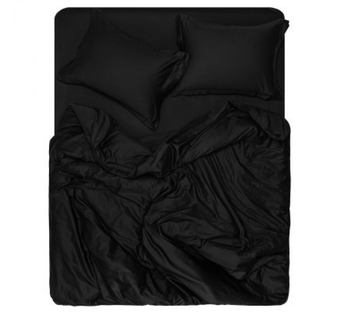 Простирадло Ardesto Mix&Match Premium 100% бавовна, сатин чорний 180х240 см (ART1824FSL)