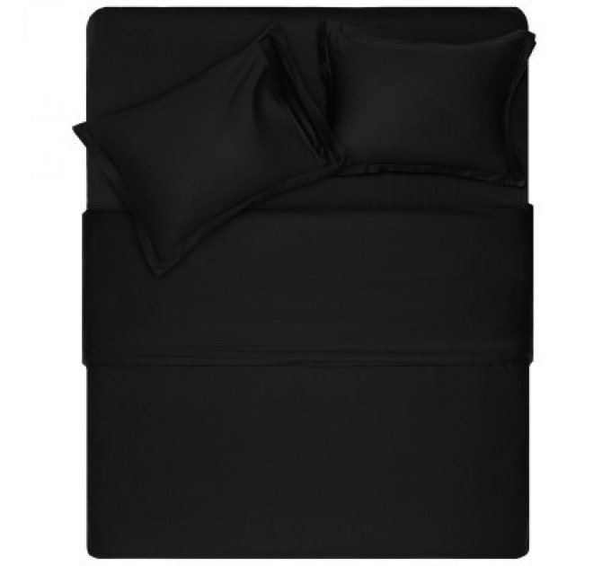 Простирадло Ardesto Mix&Match Premium 100% бавовна, сатин чорний 180х240 см (ART1824FSL)