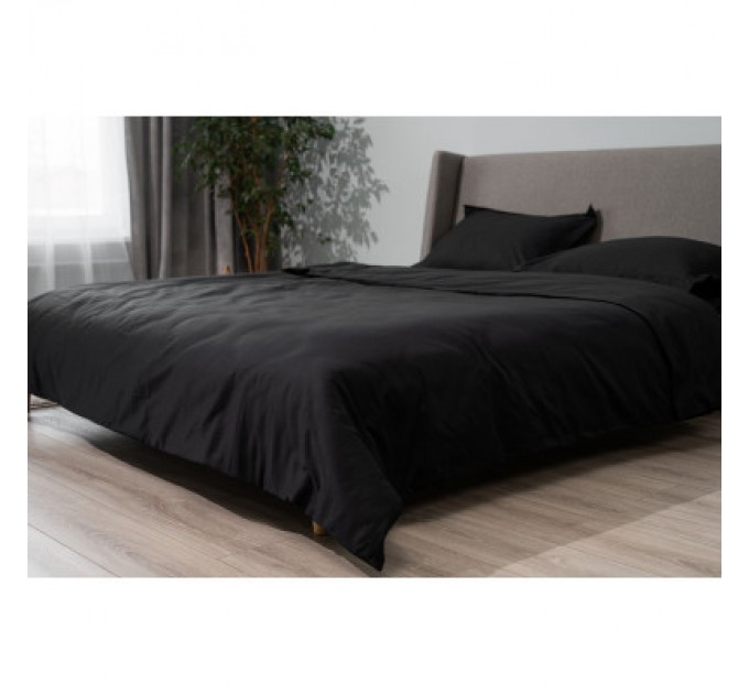 Простирадло Ardesto Mix&Match Premium 100% бавовна, сатин чорний 180х240 см (ART1824FSL)