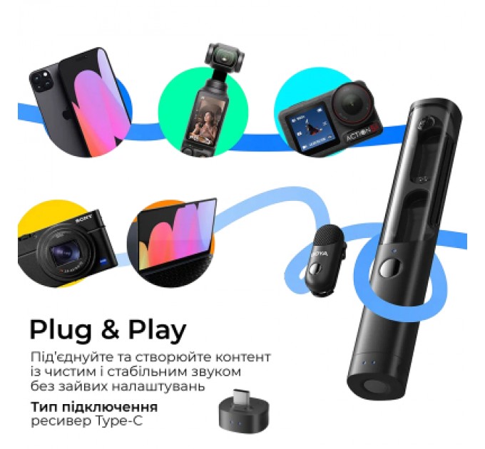 Мікрофон Boya Magic-05 Type-C Black (Magic-05)