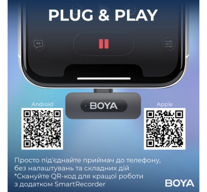 Мікрофон Boya BY-V1 Lightning Black (BY-V1)