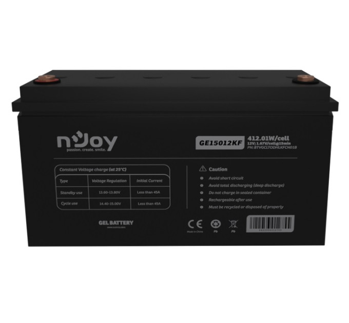 nJoy Акумуляторна батарея Njoy GE15012KF 12V 150AH (BTVGCLTODHLKFCN01B) GEL