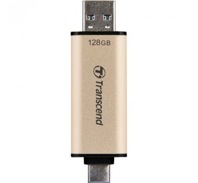 USB флеш накопичувач Transcend 128GB JetFlash 930 Gold-Black USB 3.2/Type-C (TS128GJF930C)