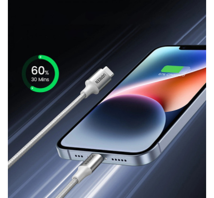 Ugreen Дата кабель USB-C to Lightning 1.0m 3A 60W US304 white UGREEN (70523)