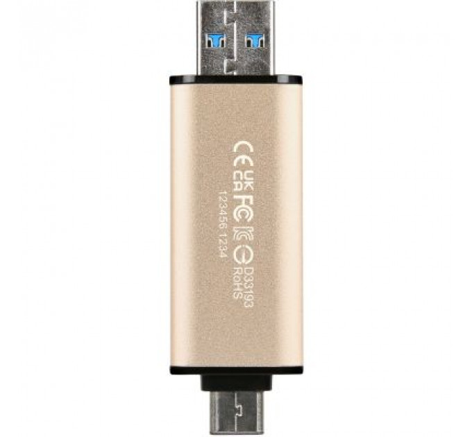 USB флеш накопичувач Transcend 256GB JetFlash 930 Gold-Black USB 3.2/Type-C (TS256GJF930C)
