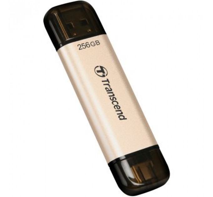USB флеш накопичувач Transcend 256GB JetFlash 930 Gold-Black USB 3.2/Type-C (TS256GJF930C)