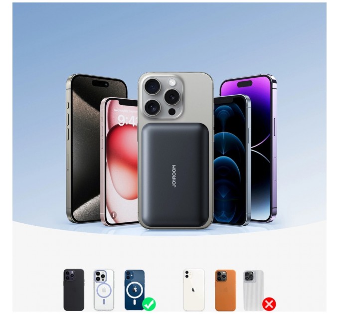 Універсальна мобільна батарея Joyroom Magnetic Wireless JR-W020 10000mAh 20W Black (6941237118455)