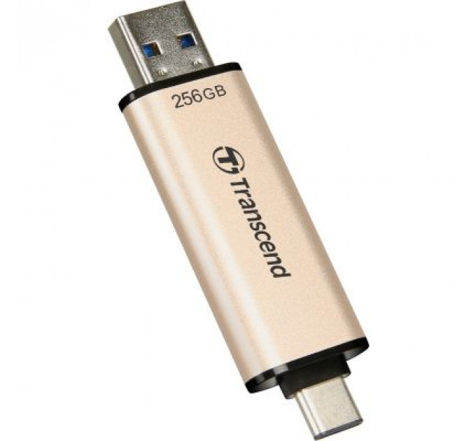 USB флеш накопичувач Transcend 256GB JetFlash 930 Gold-Black USB 3.2/Type-C (TS256GJF930C)