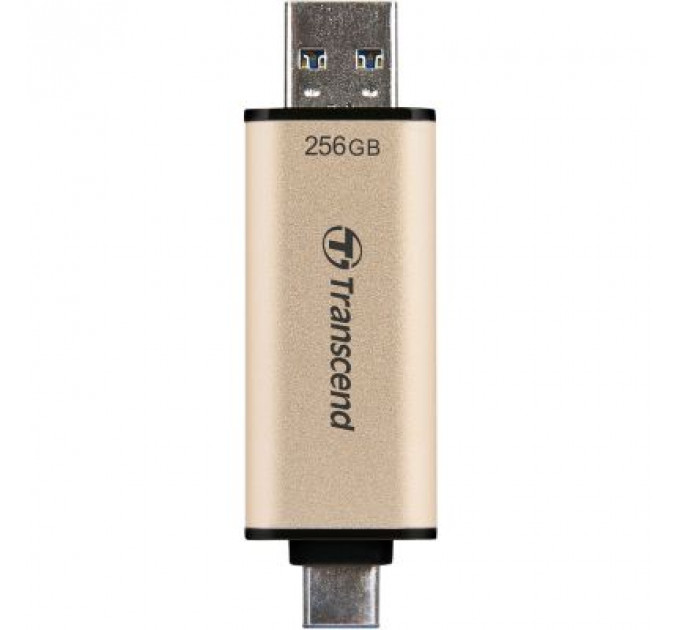 USB флеш накопичувач Transcend 256GB JetFlash 930 Gold-Black USB 3.2/Type-C (TS256GJF930C)
