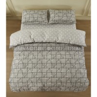 Постільна білизна Ardesto Gloria сатин веселі геометрія, сірий євро 200х220 (ART2022PG)