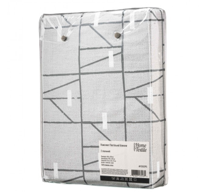 Постільна білизна Ardesto Gloria сатин веселі геометрія, сірий євро 200х220 (ART2022PG)