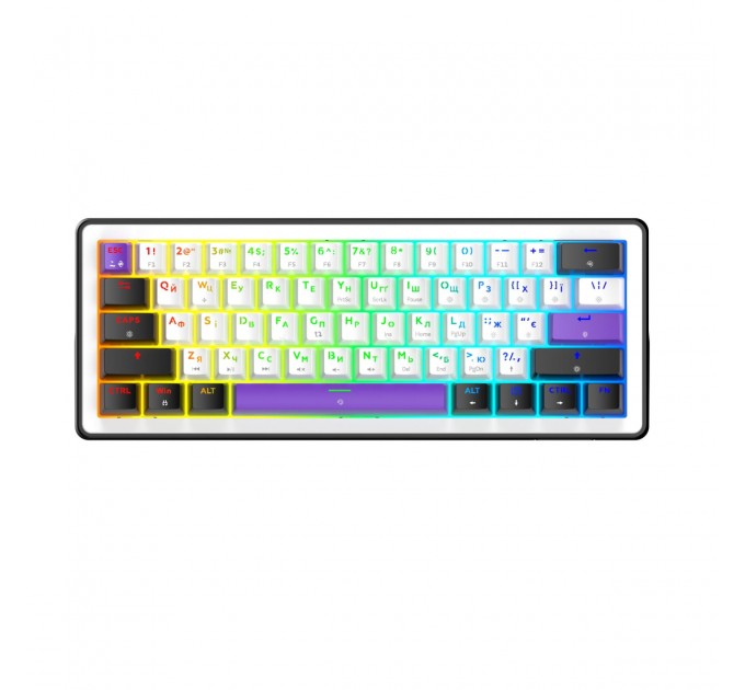 Клавіатура Hator Hellyberry HK60 Mechanical Linear RGB USB UA Black/White (HK60)