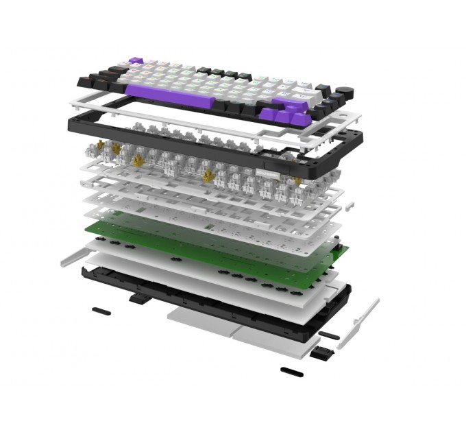 Клавіатура Hator Hellyberry HK75 Mechanical Linear RGB Wireless/Bluetooth/USB UA Black/White (HK75_wireless)