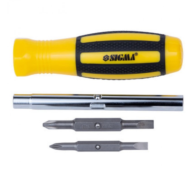 Набір викруток Sigma з двосторонніми бітами 4в1 + адаптер CrV (4001801)