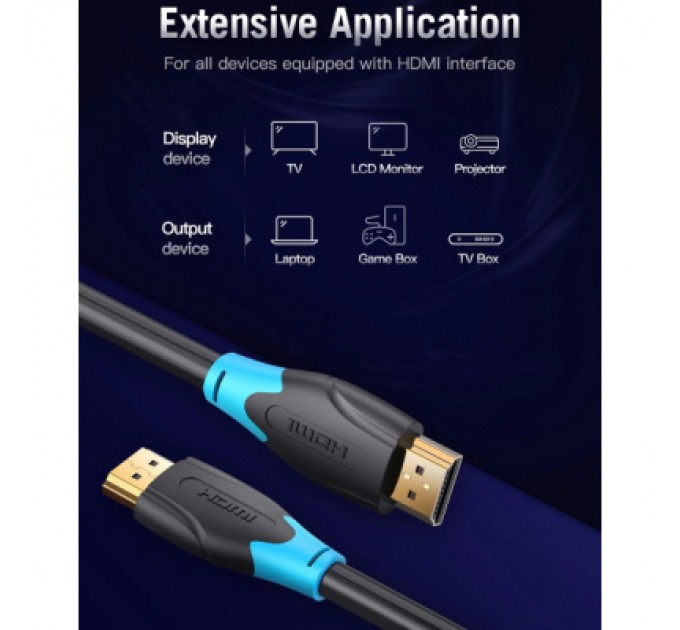 Кабель мультимедійний HDMI M to HDMI M 15.0m V2.0 4K 60Hz black VENTION (AACBN)