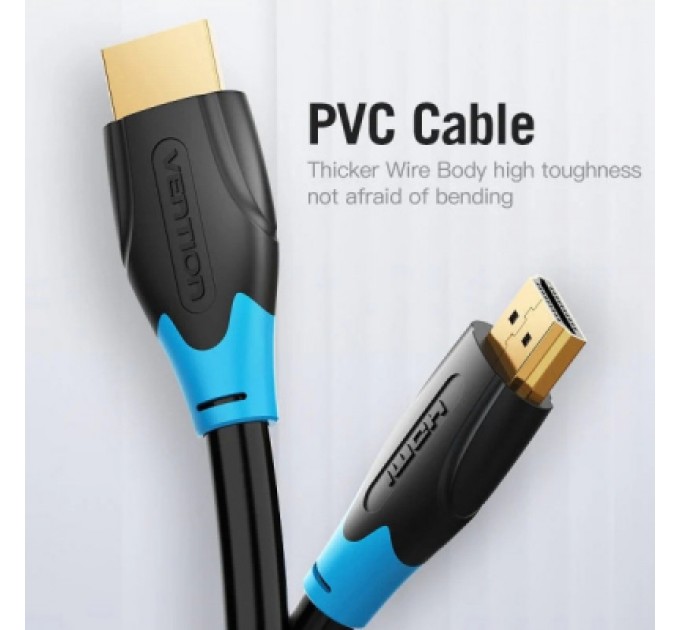 Кабель мультимедійний HDMI M to HDMI M 3.0m V2.0 4K 60Hz black VENTION (AACBI)