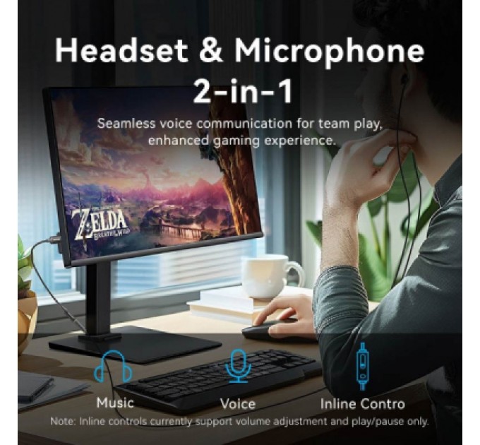 Звукова плата VENTION USB AM to 3.5mm F 0.25m (4pin) 96kHz/24bit DSP noise reduction (CVEBC)