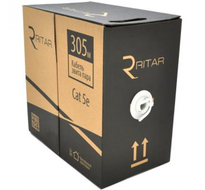 Кабель мережевий Ritar FTP 305м КНПЭп 4p 24AWG [СCA] зовнішній, дріт, котушка (11830)