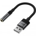 Перехідник USB AM to 3.5mm F 0.15m black Acefast (6974316285298)