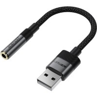 Перехідник USB AM to 3.5mm F 0.15m black Acefast (6974316285298)