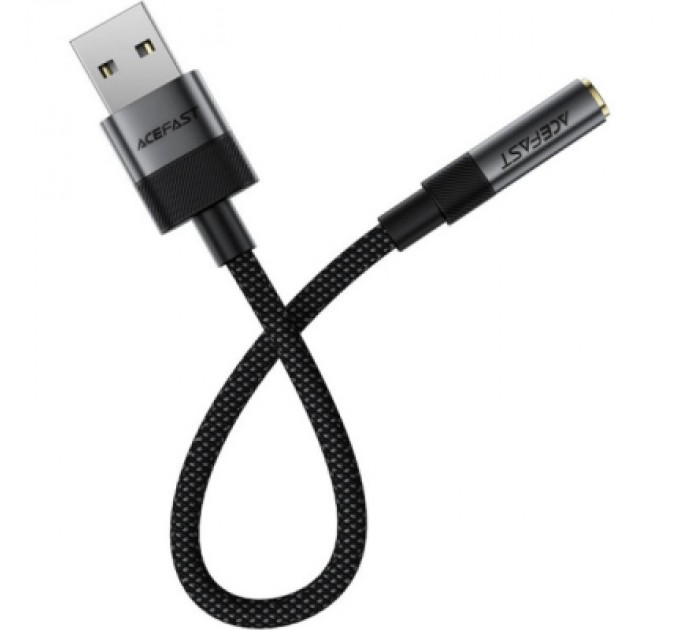 Перехідник USB AM to 3.5mm F 0.15m black Acefast (6974316285298)