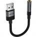 Перехідник USB AM to 3.5mm F 0.15m black Acefast (6974316285298)