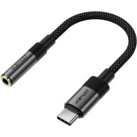 Перехідник USB-C to 3.5mm F 0.15m DAC audio black Acefast (6974316285281)
