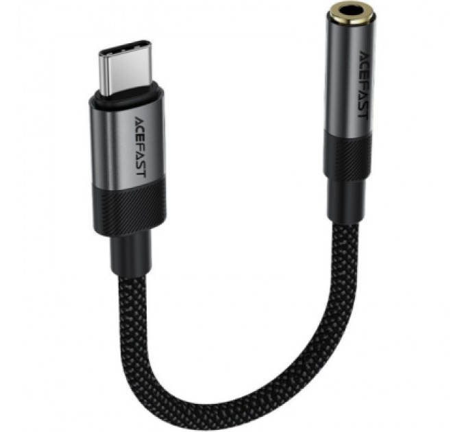 Перехідник USB-C to 3.5mm F 0.15m DAC audio black Acefast (6974316285281)