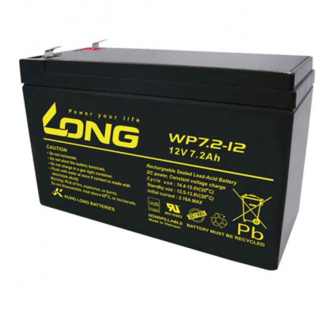 Батарея до ДБЖ Long 12В 7.2 Ач (WP7.2-12) (WP7.2-12A)