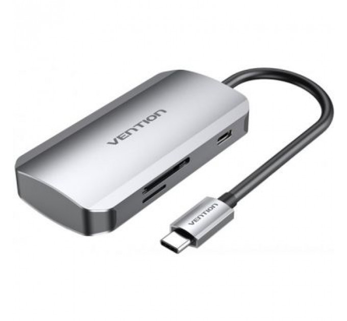 Концентратор Vention USB3.1 Type-C --> USB 3.0x3/SD/TF/PD 100W Hub 6-in-1 (TNHHB)