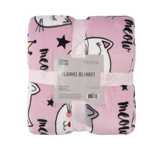 Ardesto Плед Ardesto Flannel 100% поліестер, котики 160х200 см (ART0132PB)