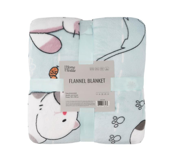 Ardesto Плед Ardesto Flannel 100% поліестер, милі котики 160х200 см (ART0130PB)