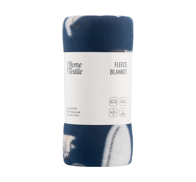 Ardesto Плед Ardesto Fleece 100% поліестер, котики, синій 130х160 см (ART0725PB)