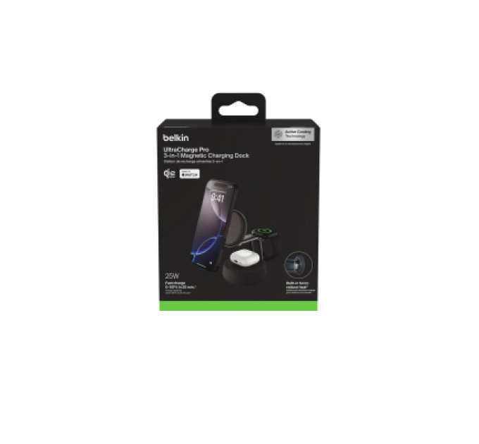 Belkin Зарядний пристрій Belkin UltraCharge Pro Wireless 3-in-1 25W charcoal (WIZ040KQCH)