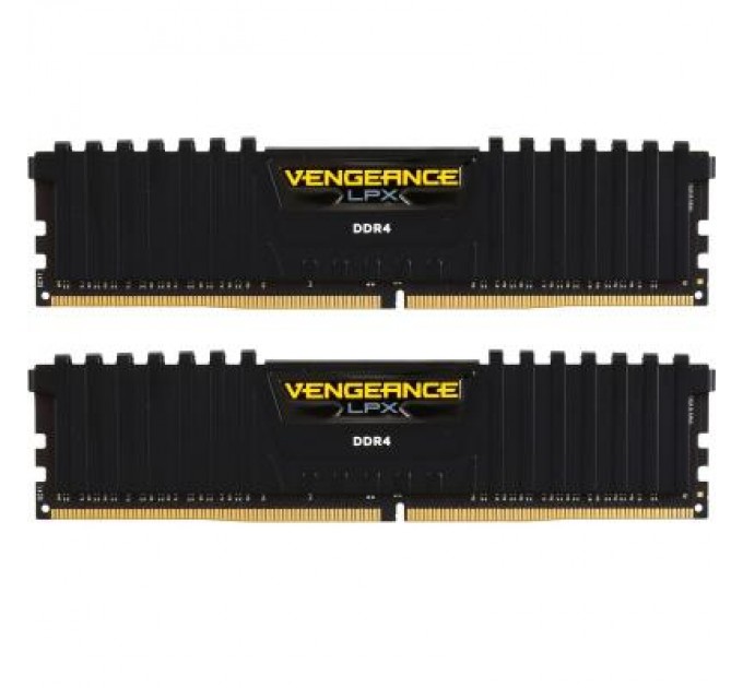 Модуль пам'яті для комп'ютера DDR4 16GB (2x8GB) 2400 MHz Vengeance LPX Black Corsair (CMK16GX4M2A2400C14)