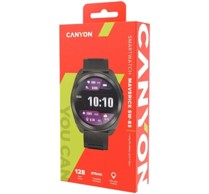 Canyon Смарт-годинник Canyon Maveric SW-83 GPS Black (CNS-SW83BB)