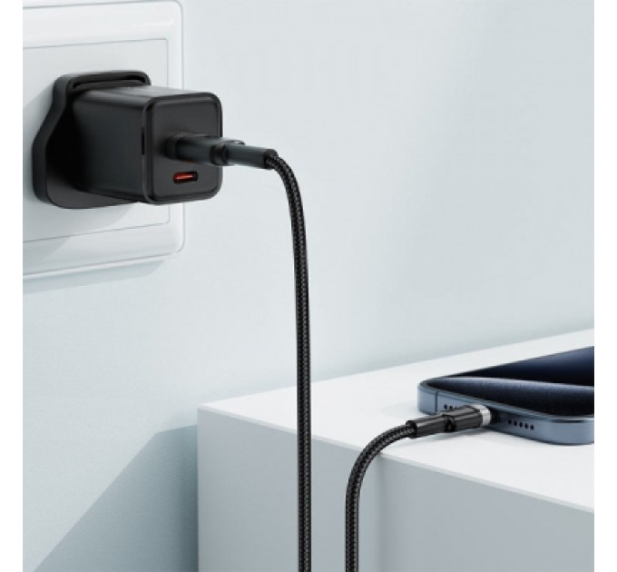 Дата кабель USB 2.0 AM to USB-C 1.2m 60W black Acefast (6974316285144)