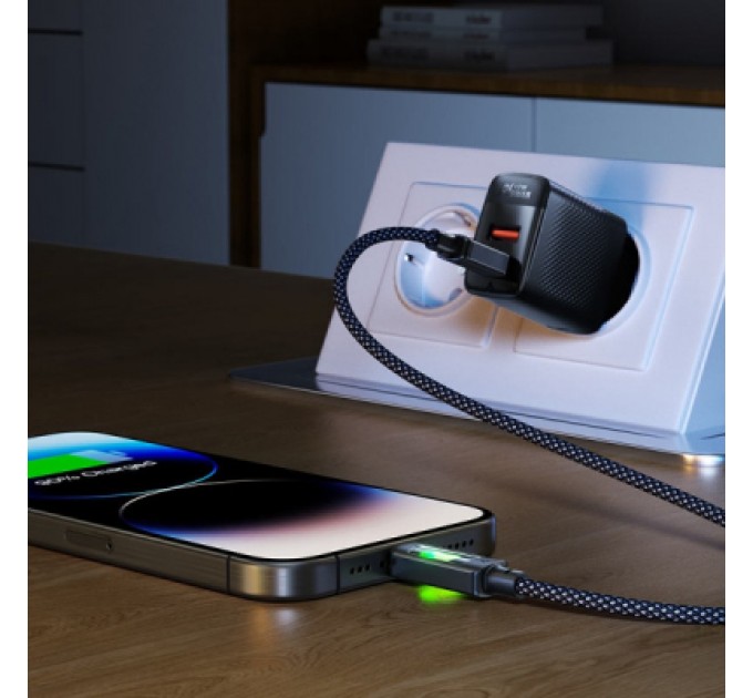 Дата кабель USB 2.0 AM to USB-C 1.2m 60W black Acefast (6974316284673)