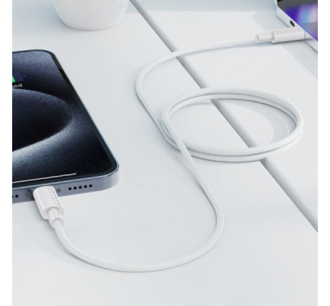 Дата кабель USB-C to USB-C 1.2m 3A white Acefast (6974316284253)