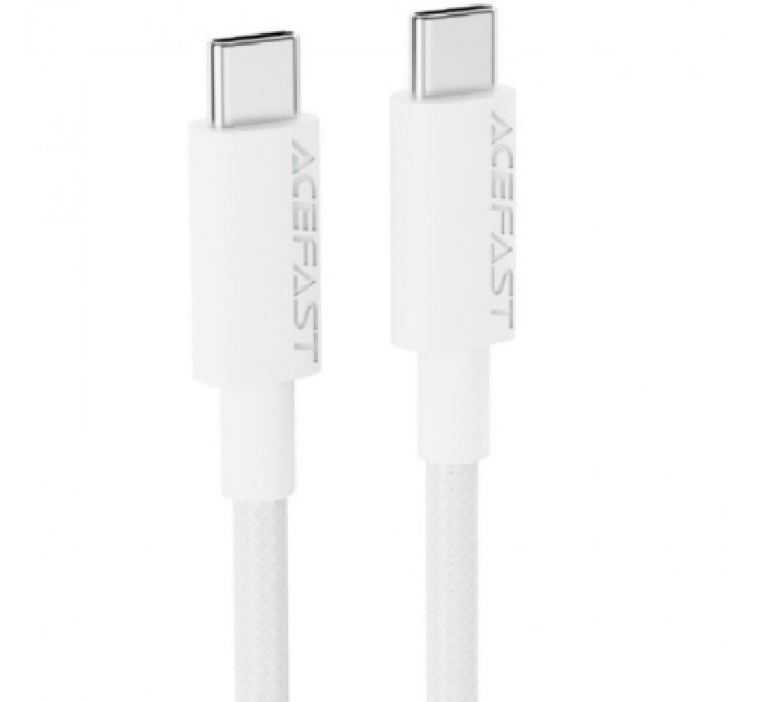 Дата кабель USB-C to USB-C 1.2m 3A white Acefast (6974316284253)
