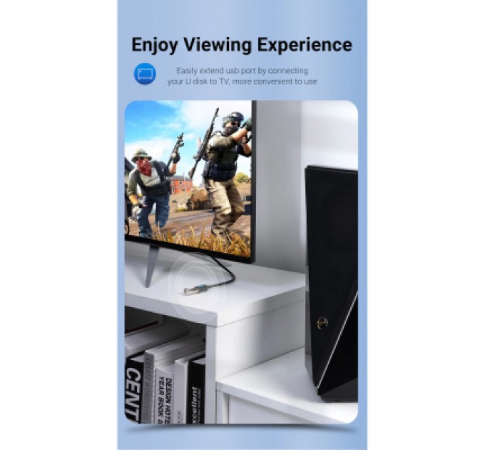 Дата кабель USB 2.0 AM/AF 1.5m black Vention (CBIBG)