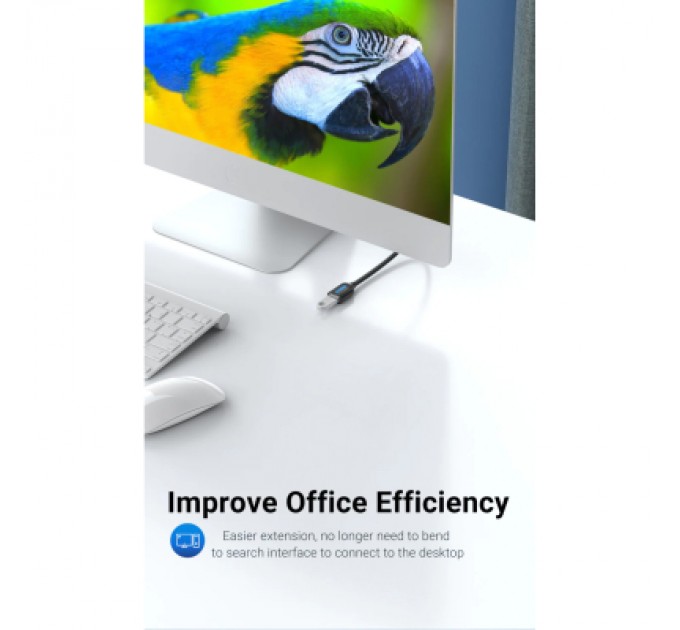 Дата кабель USB 2.0 AM/AF 1.5m black Vention (CBIBG)